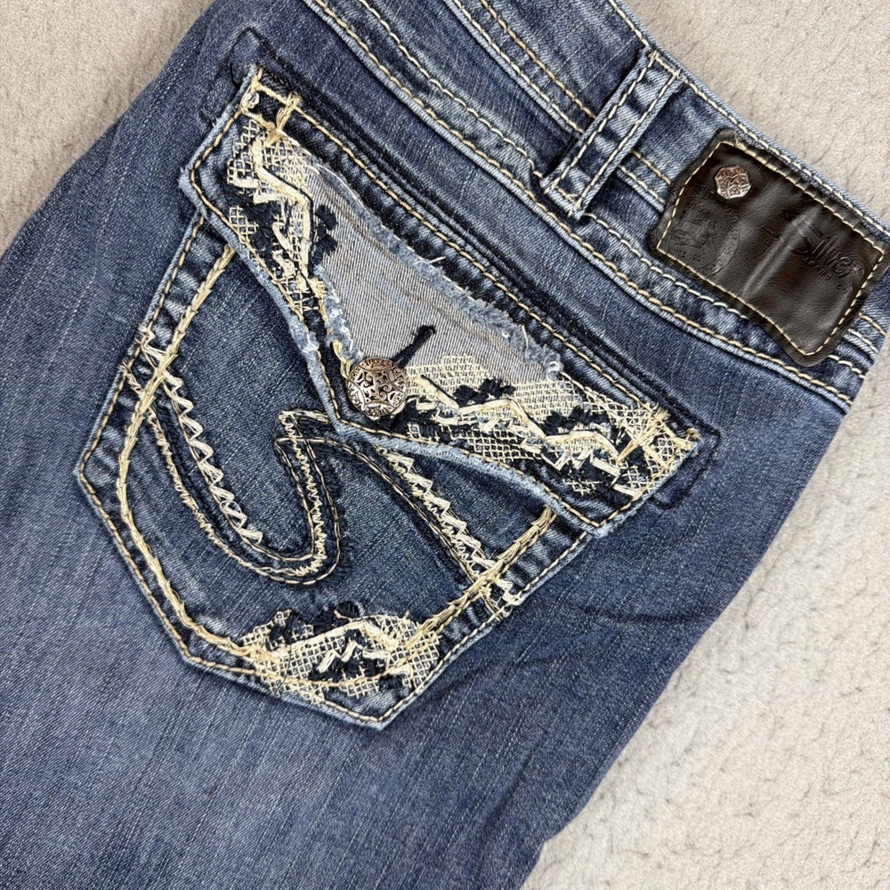 Silver Jeans Co. Suki HIgh Capri Women's Blue Medium Wash 5-Pocket 36W 23L